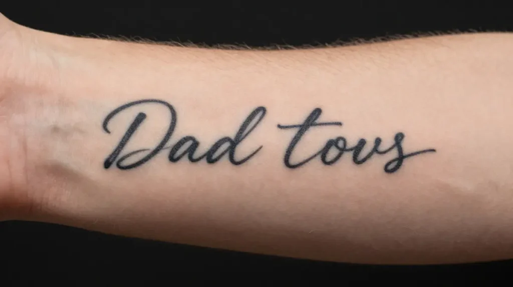Dad Tattoo with Handwriting