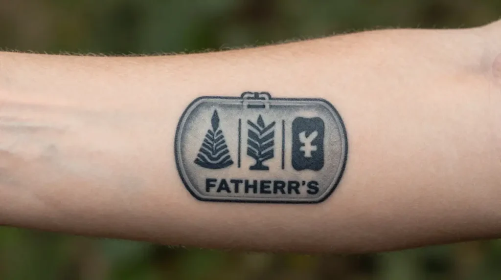 Dad Tattoo with Military Symbols