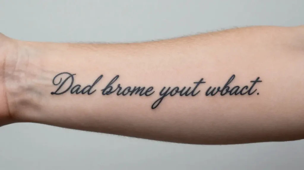 Dad Tattoo with Quote or Scripture