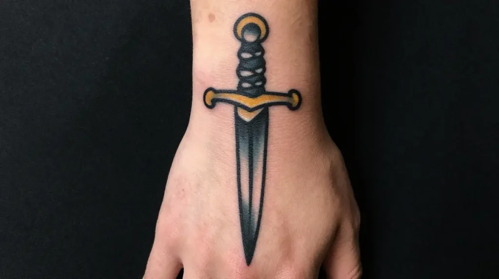 Dagger Hand Tattoo