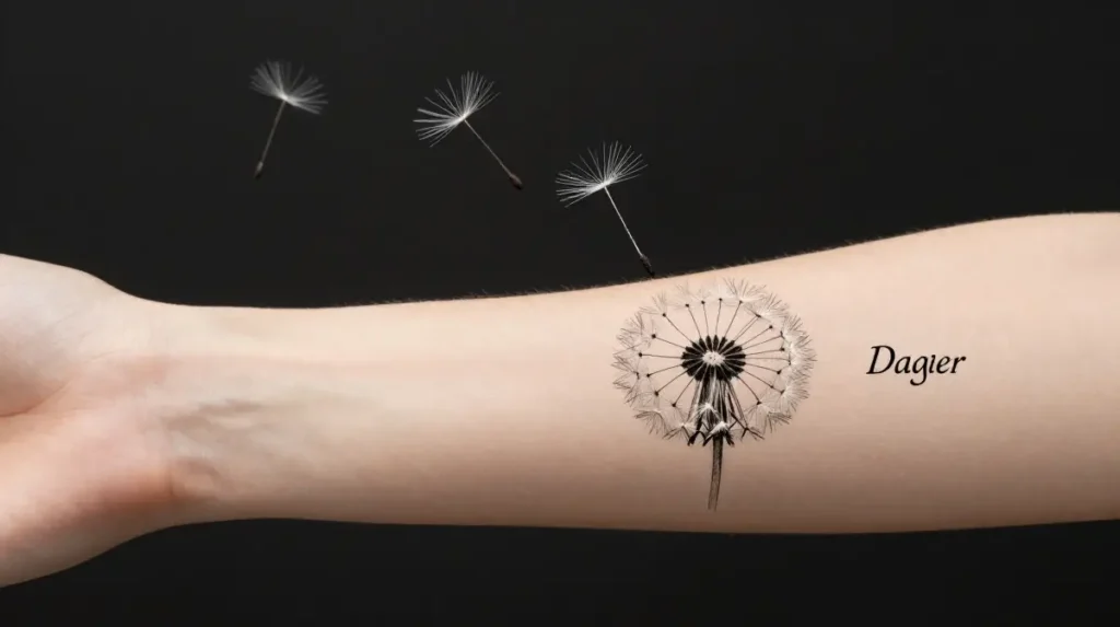 Dandelion with Flying Seeds