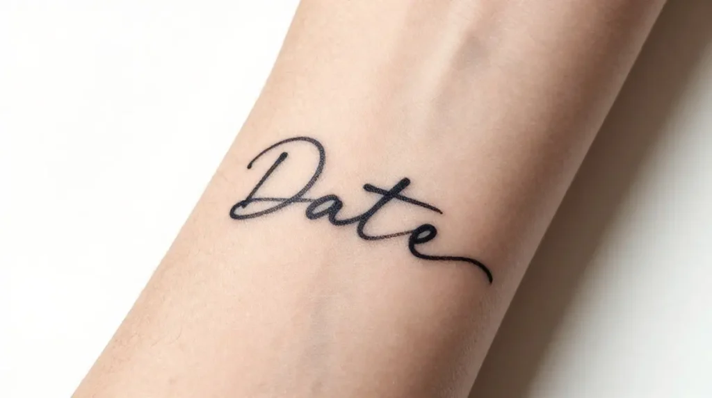 Date Tattoo in Handwriting Style