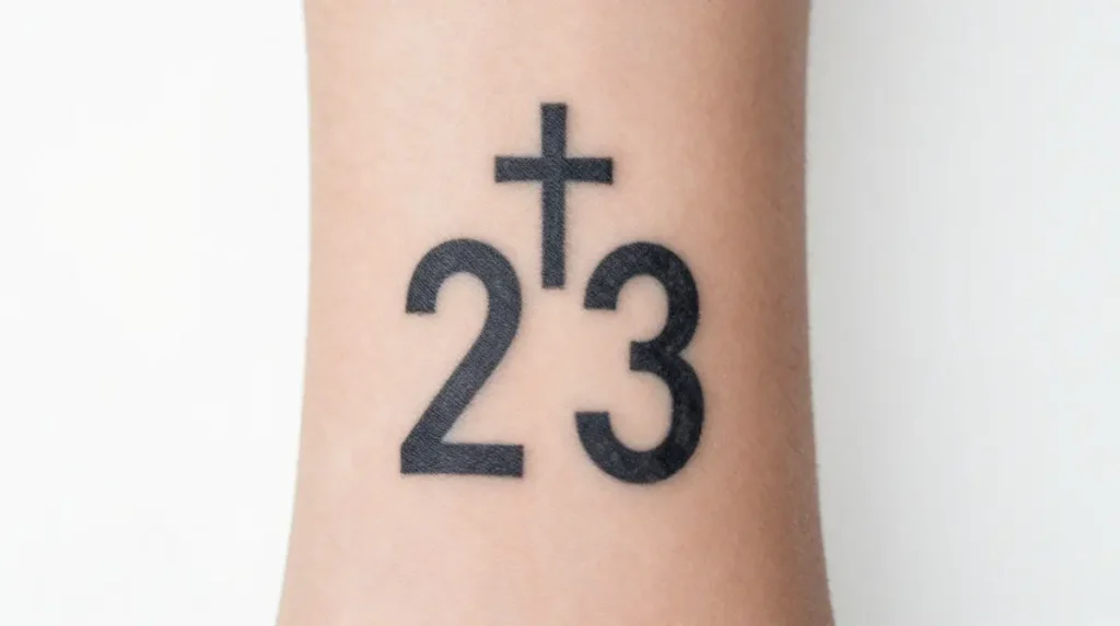 Date Tattoo with Cross