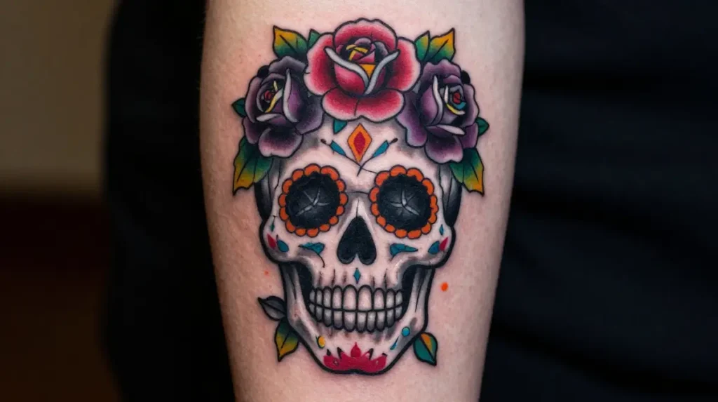 Day of the Dead Horror Hybrid Tattoo