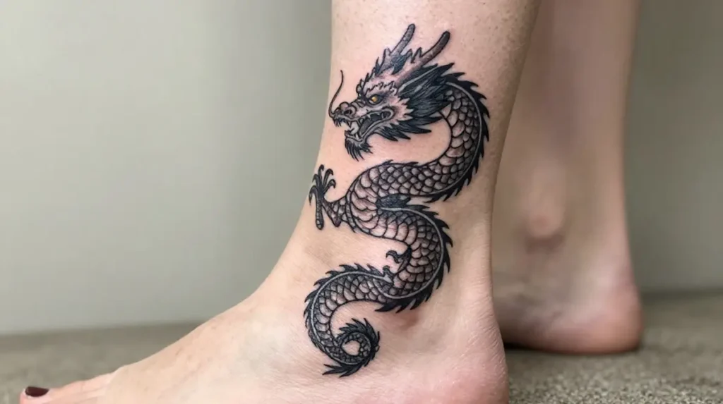 Dragon Ankle Tattoo