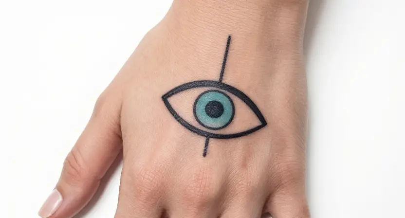 Evil Eye Hand Tattoo for Women