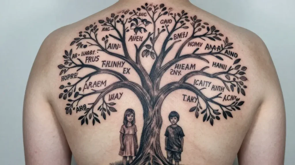 Family Tree Tattoo with Grandchildren