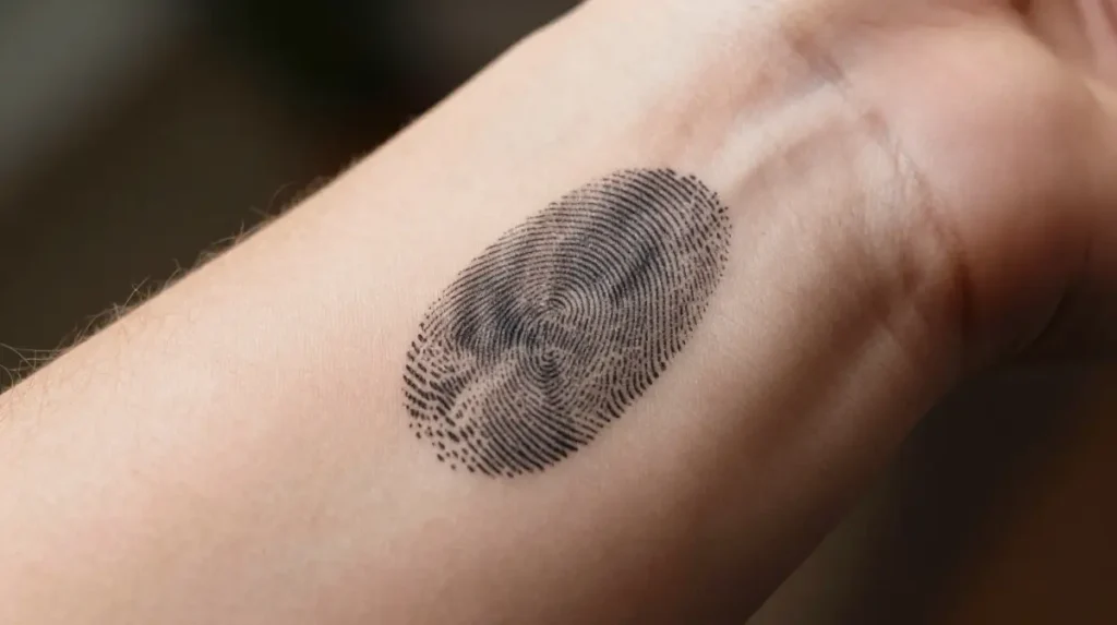 Father Daughter Fingerprint Tattoo