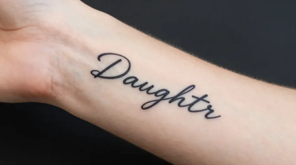Father Daughter Handwriting Tattoo