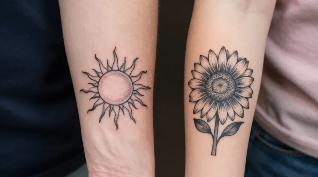 Father Daughter Sun and Flower