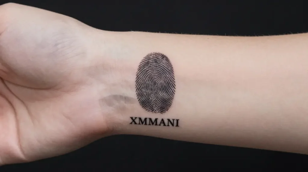 Fingerprint Tattoo with Date