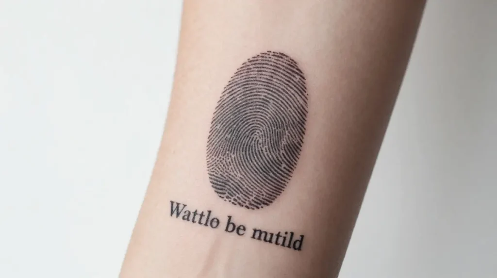 Fingerprint Tattoo with Quote or Scripture