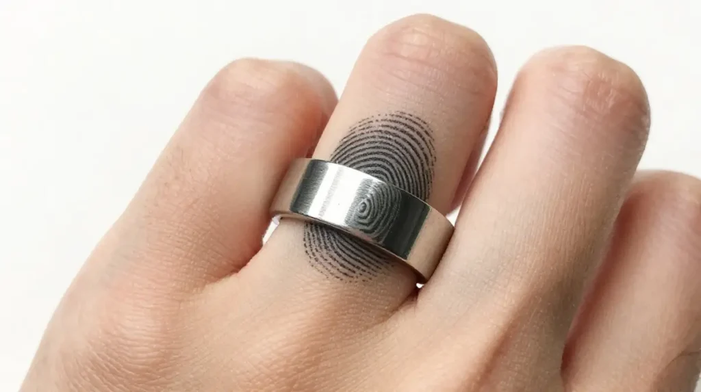 Fingerprint Wedding Ring Tattoo