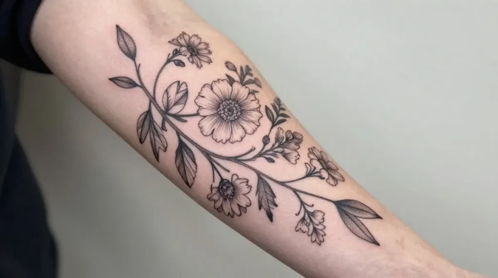 Floral Vine Tattoo