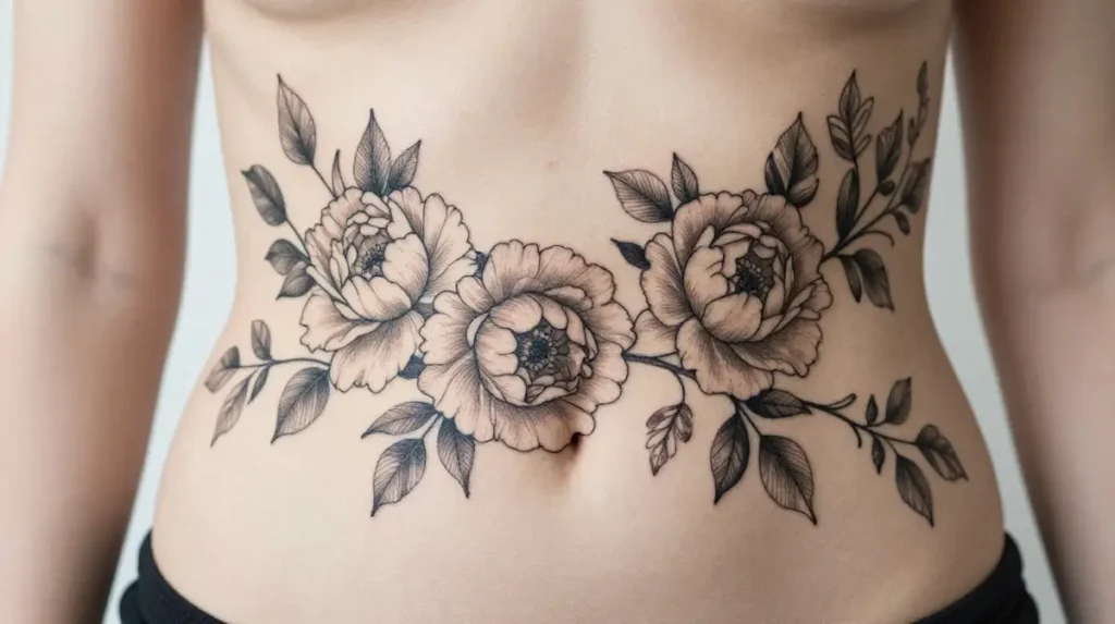 Floral Vine Wrapping the Waist
