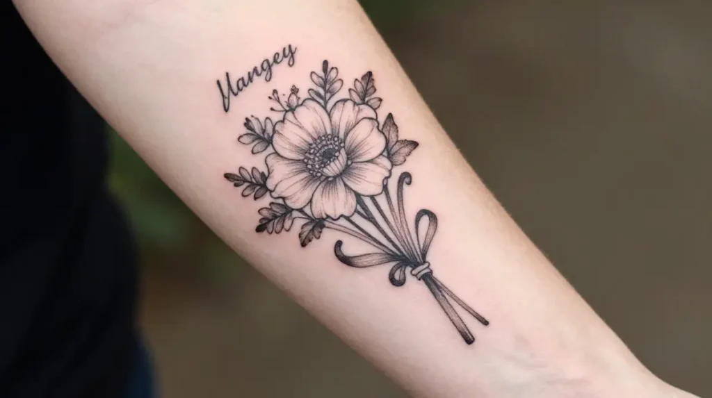 Flower Tattoo with Names