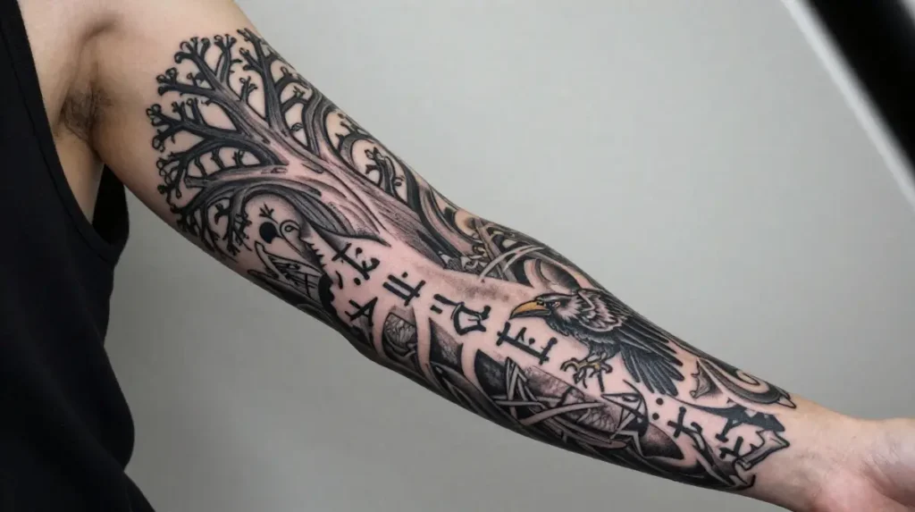 Full Norse Sleeve Tattoo