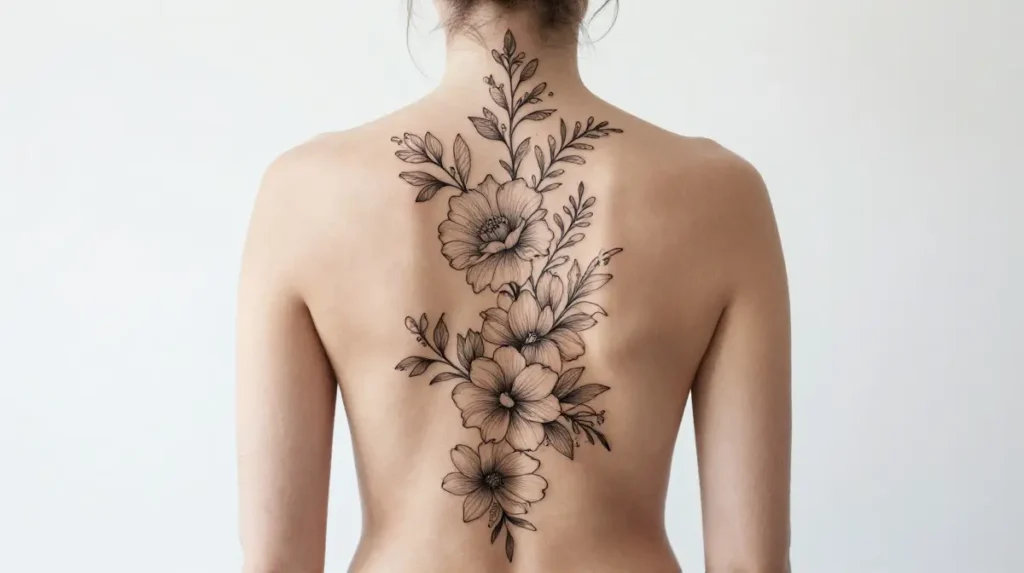 Full Spine Tattoo for Women