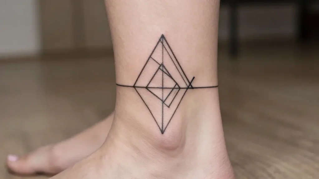 Geometric Ankle Tattoo