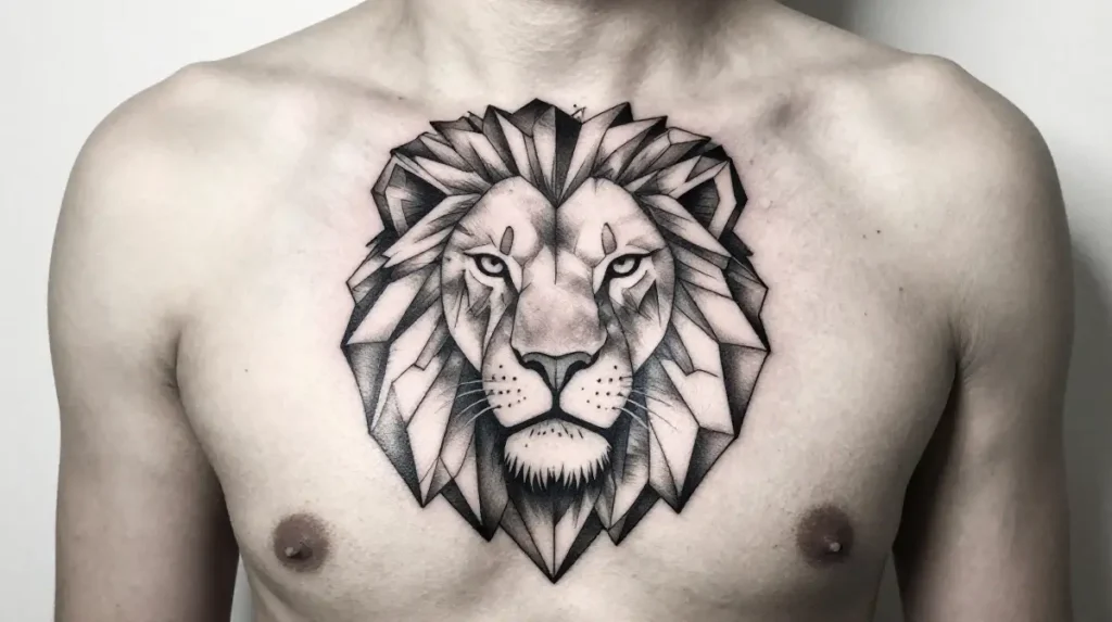 Geometric Lion Tattoo