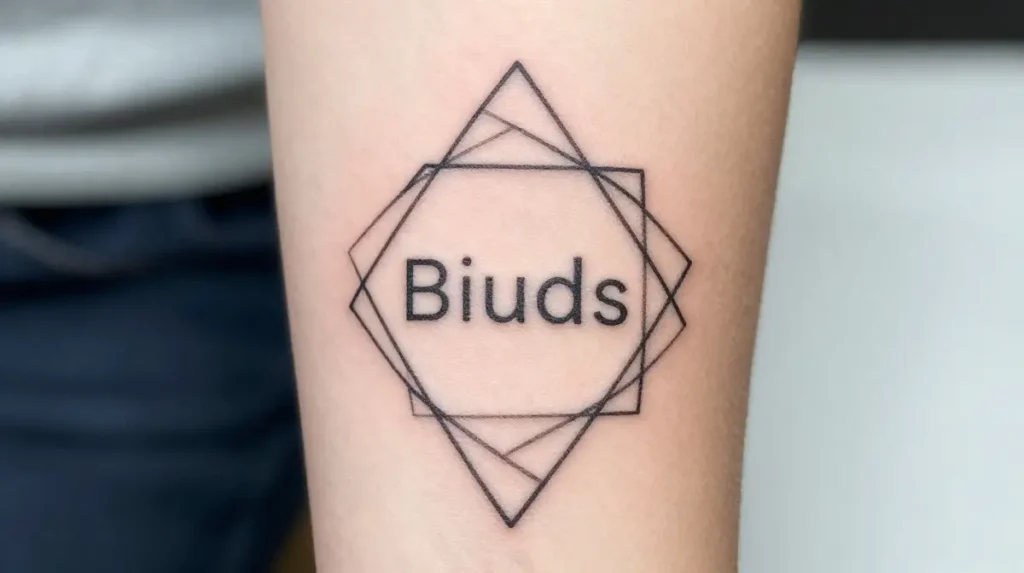 Geometric Name Tattoo
