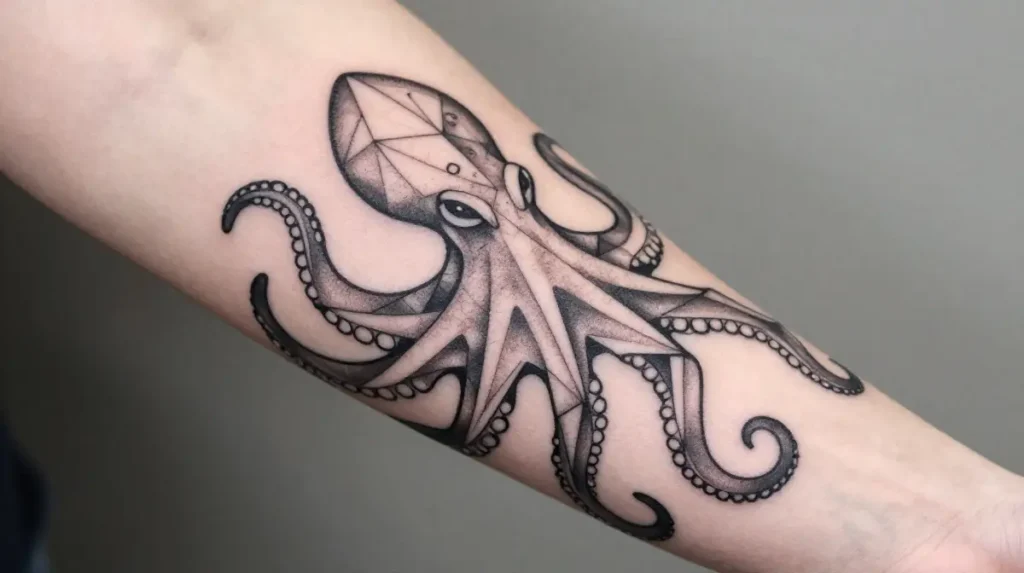Geometric Octopus Tattoo