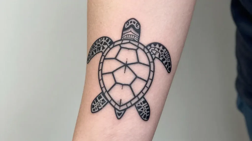 Geometric Sea Turtle Tattoo