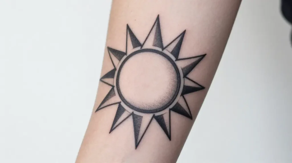 Geometric Sun Tattoo