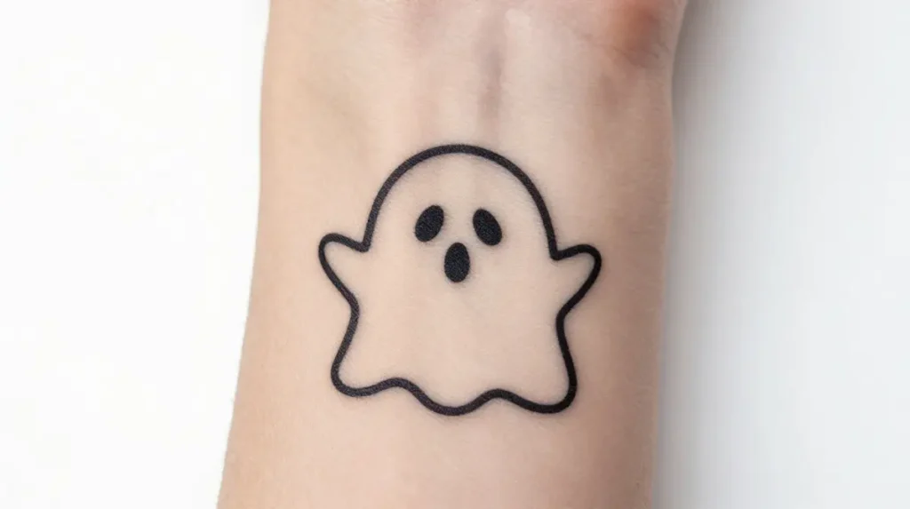 Ghost Tattoo for a Cute Halloween Look