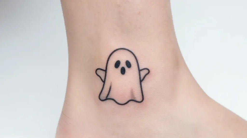 Ghost Tattoo on Ankle