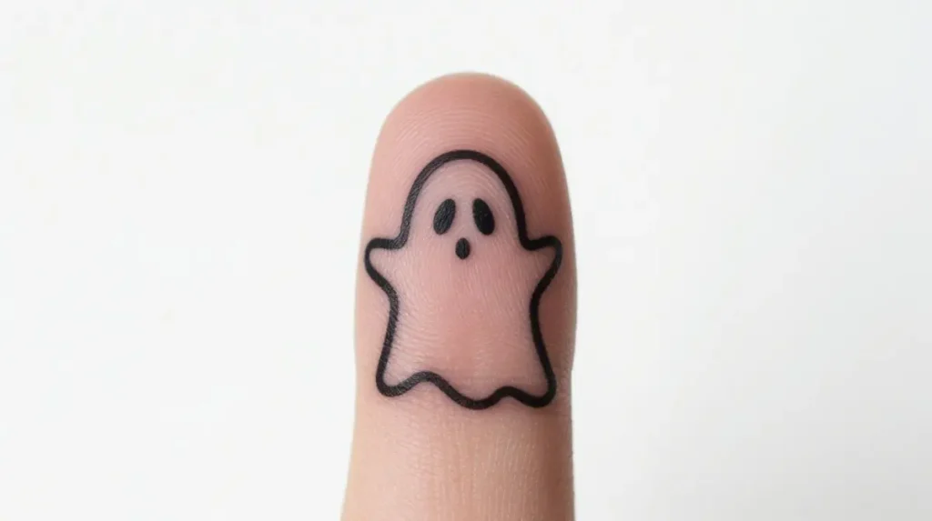 Ghost Tattoo on Finger