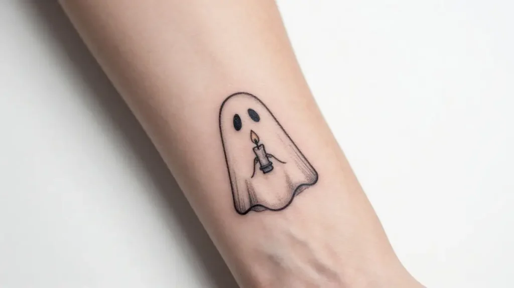 Ghost Tattoo with Candle