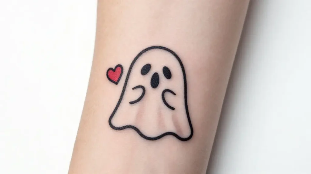 Ghost Tattoo with Heart