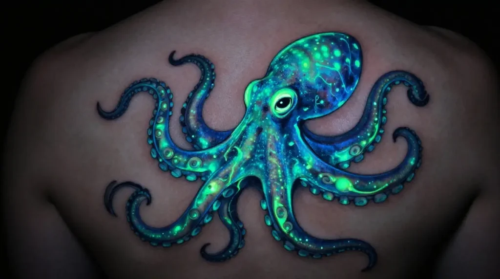 Glowing Octopus Tattoo