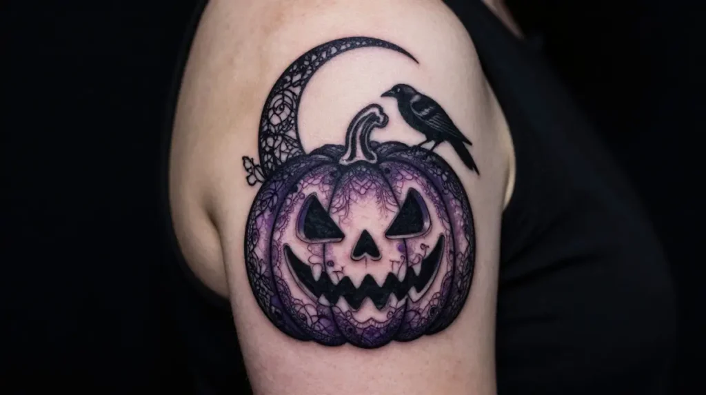 Gothic Pumpkin Tattoo