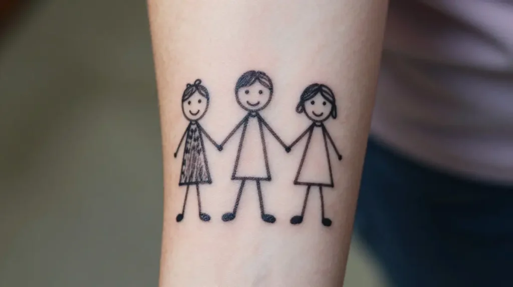 Grandkids' Drawings Tattoo