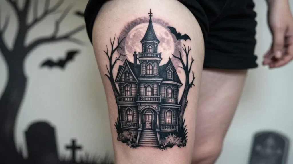 Haunted House Tattoo
