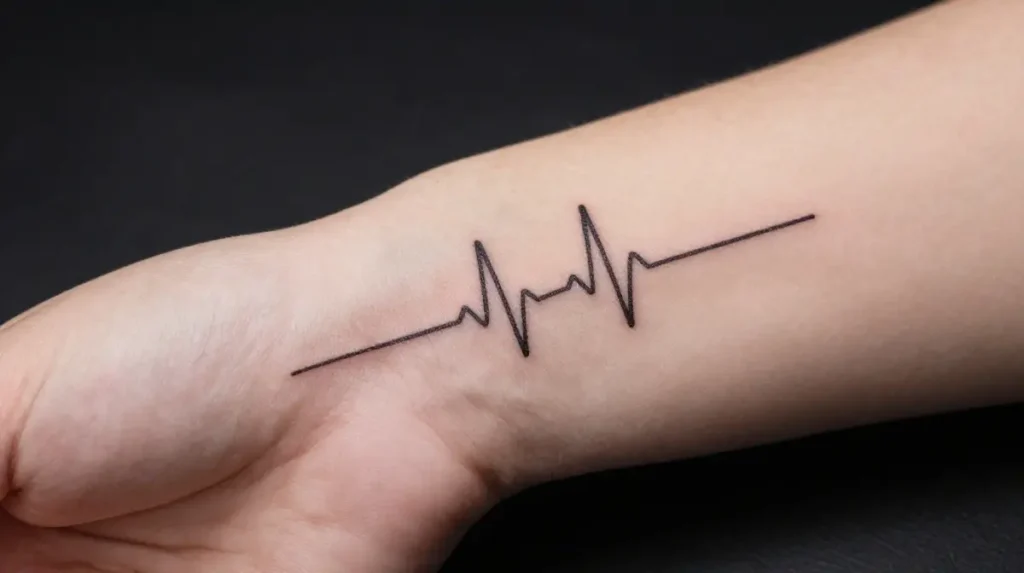 Heartbeat Line Wrist Tattoo