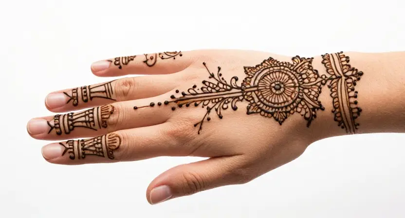 Henna Inspired Hand Tattoo for Women