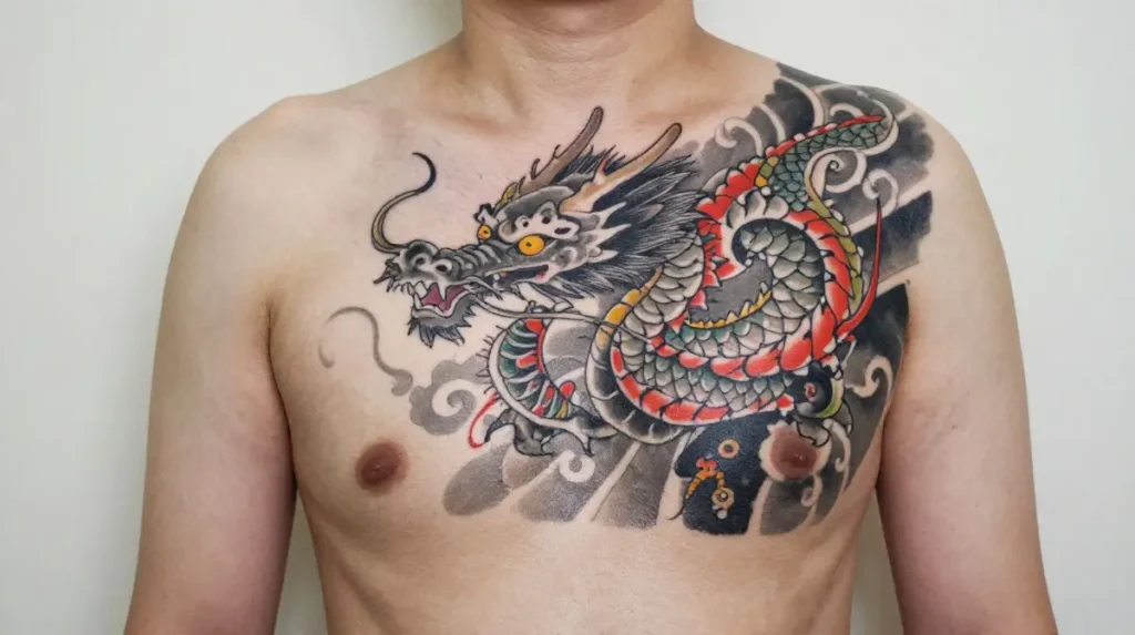 Japanese Style Dainty Dragon Tattoo