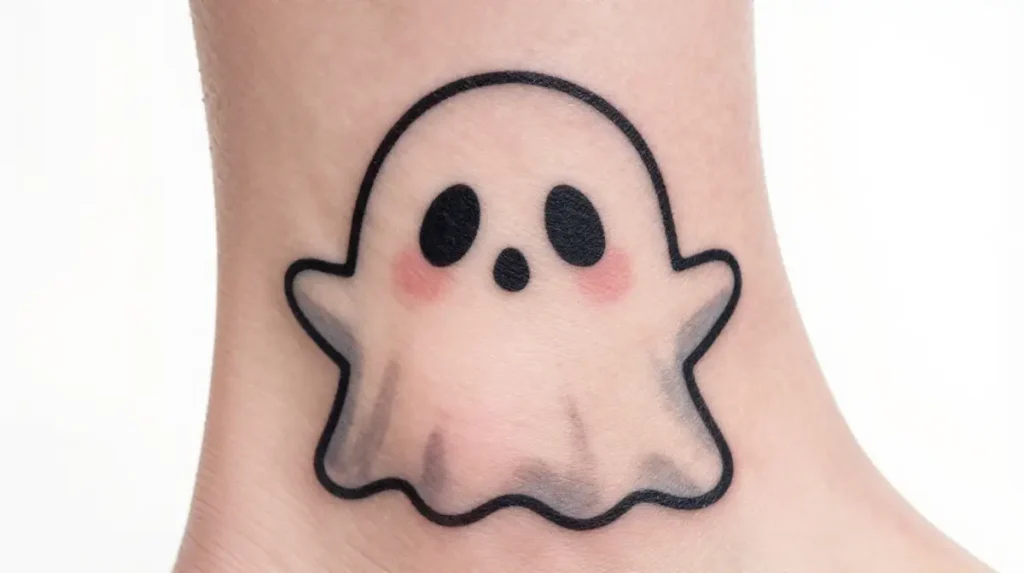 Kawaii Ghost Tattoo