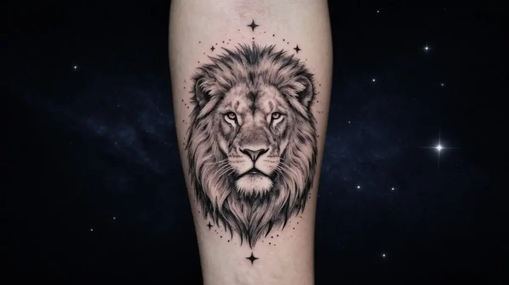 Leo Tattoo with Stars