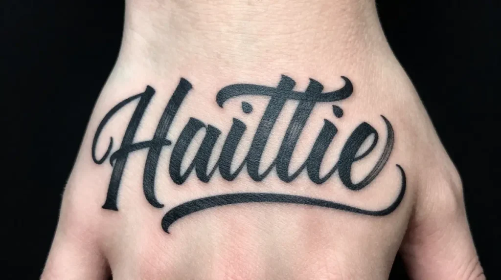 Lettering and Script Hand Tattoo