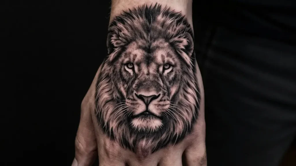 Lion Hand Tattoo for Guys