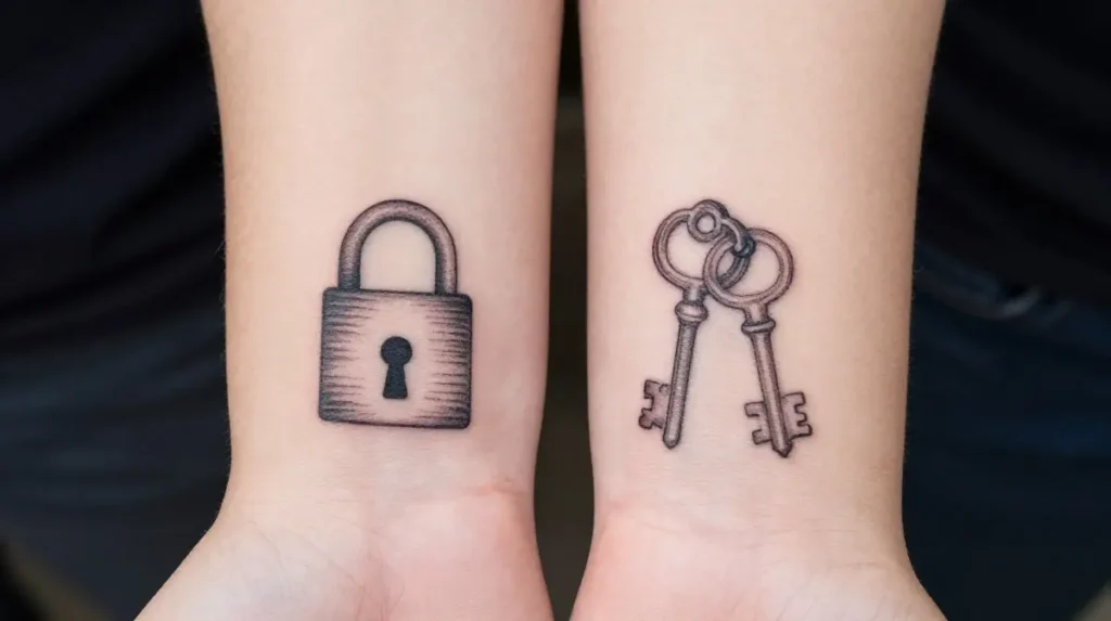 Lock and Key Couples Tattoo