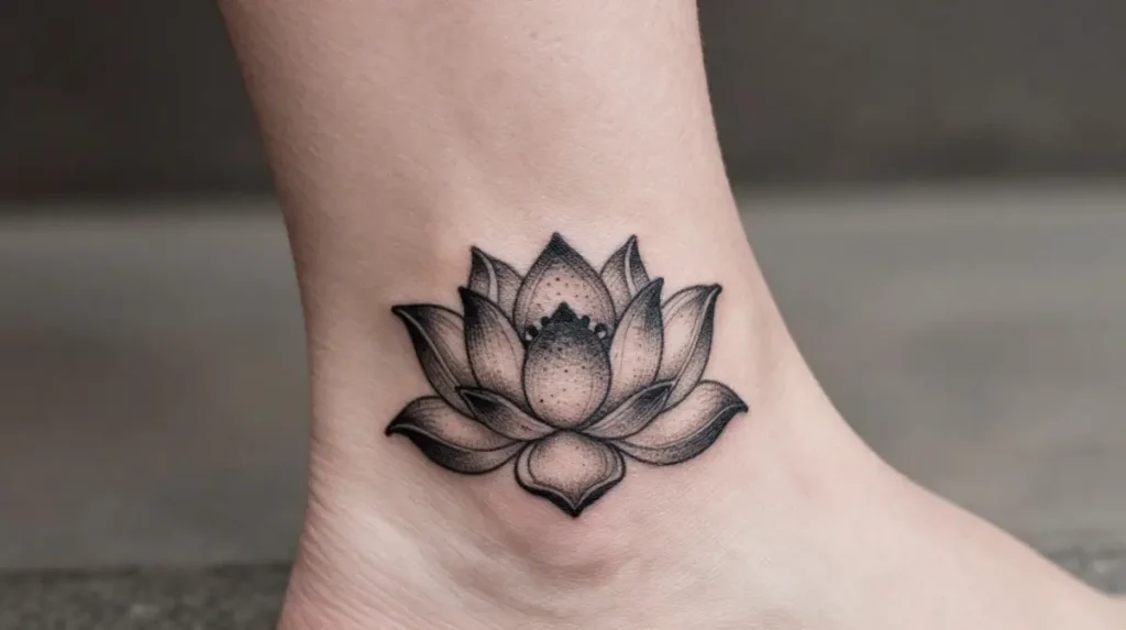 Lotus Ankle Tattoo