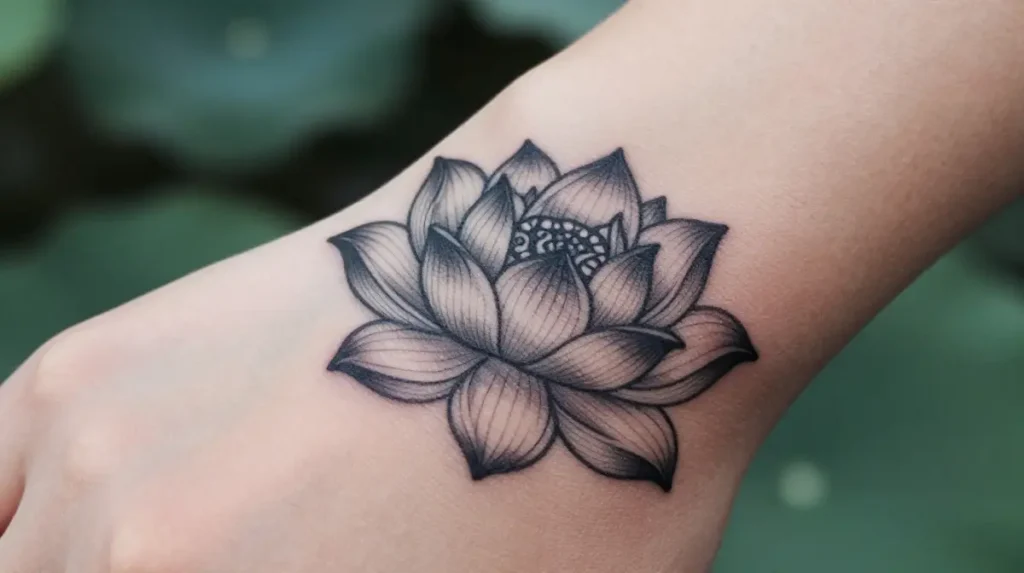 Lotus Flower Wrist Tattoo