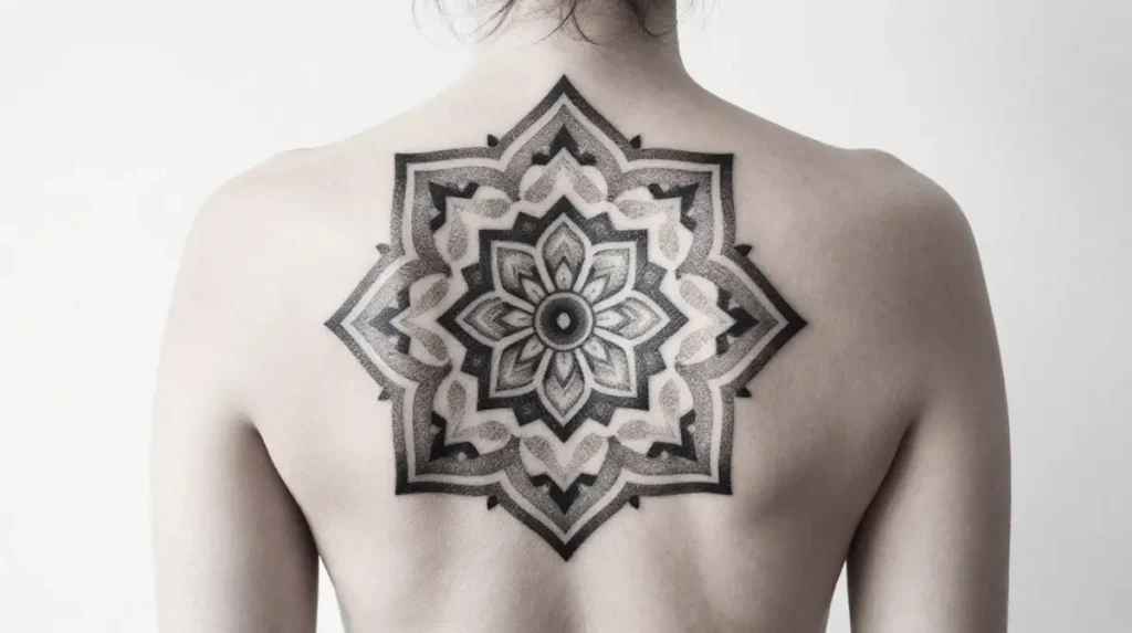 Mandala Spine Tattoo