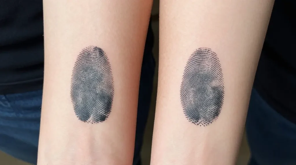 Matching Fingerprint Tattoos