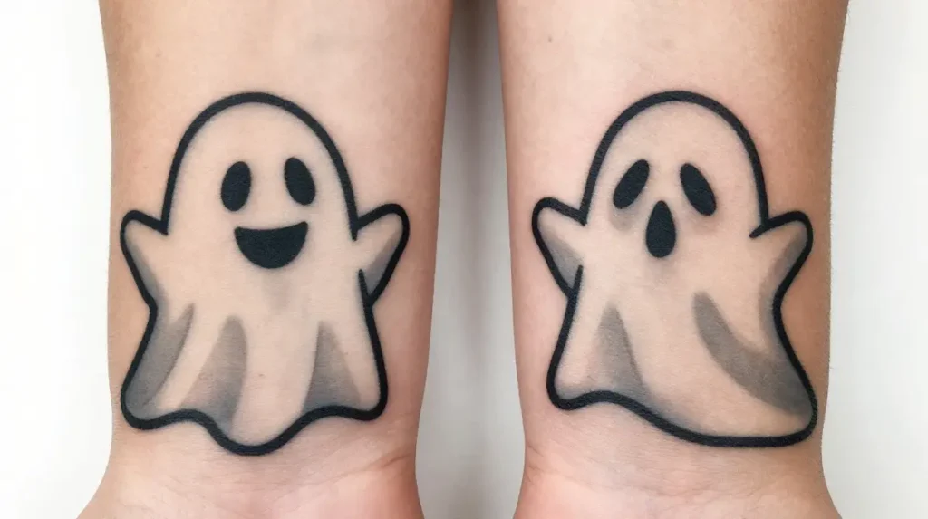 Matching Ghost Tattoos for Friends or Couples